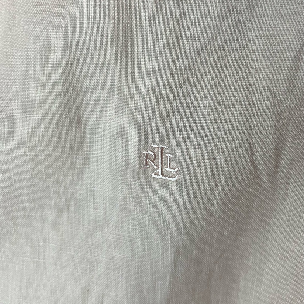 Lauren Ralph Lauren Light Pink 100% Linen Long Sleeve Button Up Shirt Medium - Picture 3 of 6